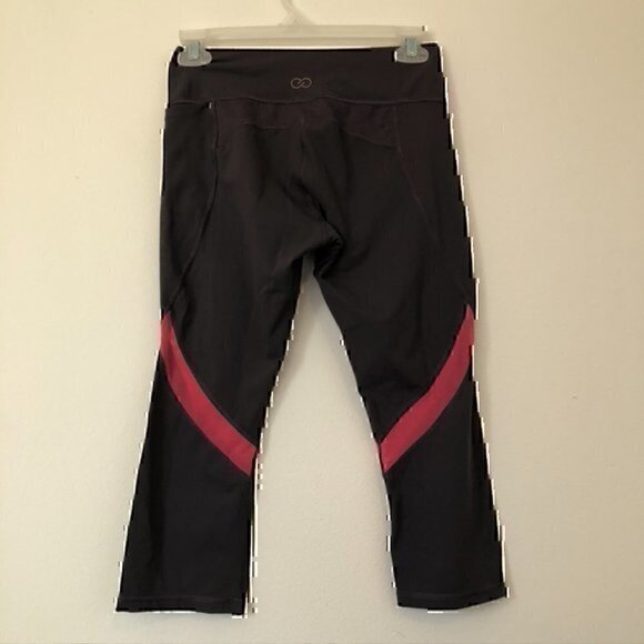 CALIA CARRIE UNDERWOOD Mid Rise Gray "Crop" Legging Pink Mesh Capri Active Small - Picture 7 of 10